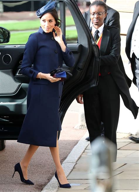 loose-fitting givenchy coat to the royal wedding|Meghan Markle Wore a Navy Givenchy to Princess Eugenie's .